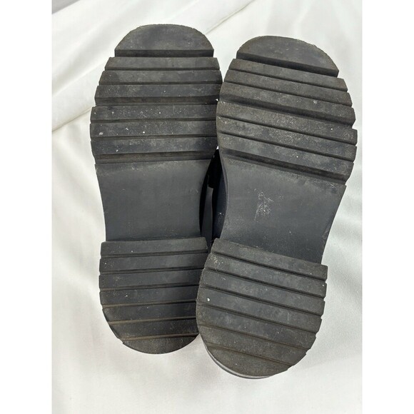 BP Tristan Flat Loafer Black 7.5 M Mule Slip On Chunky 90's Clogs Chain Lug Sole - Picture 10 of 11